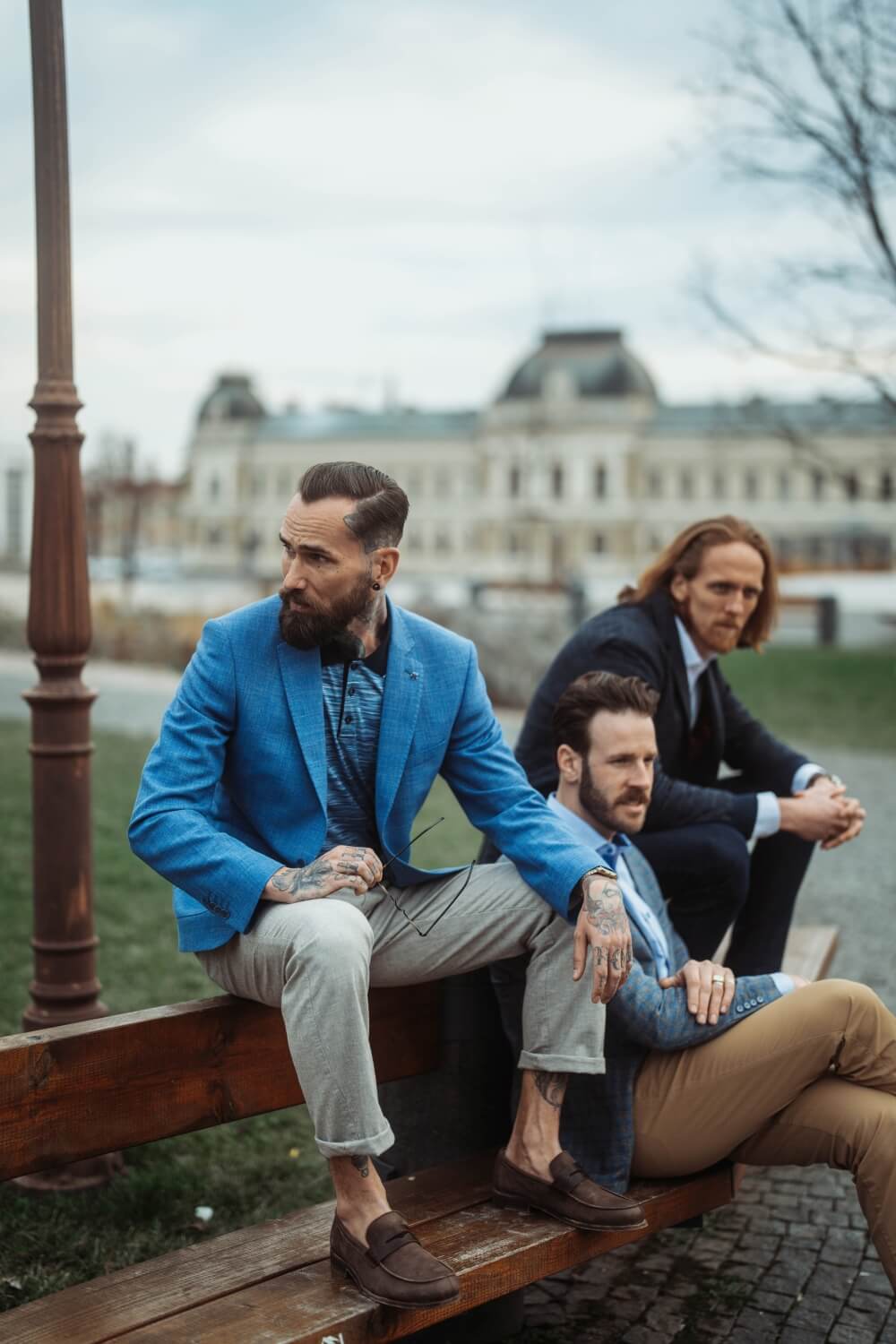 Royal blue blazer with linen