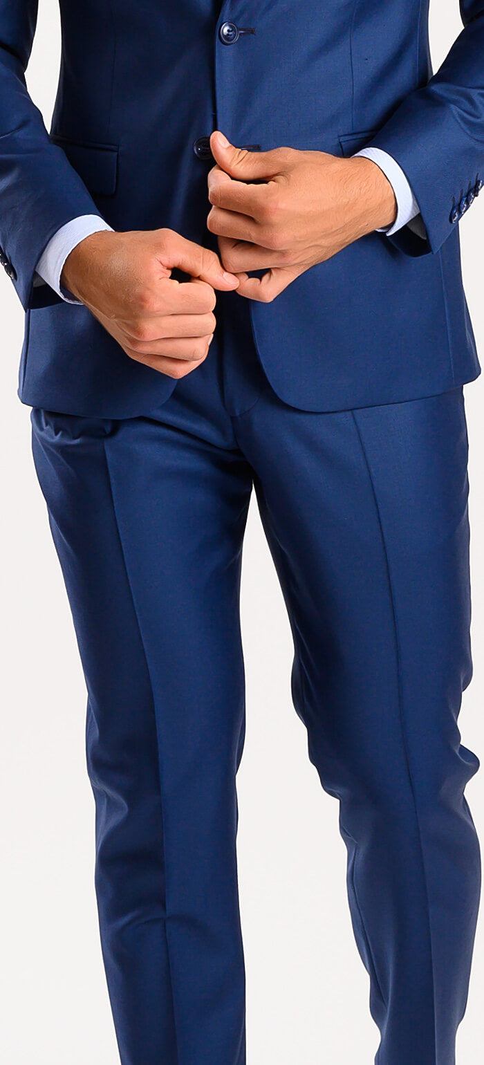 Royal Blue Wool Slim Fit Suit