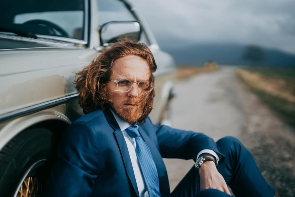 Royal Blue Wool Slim Fit Suit