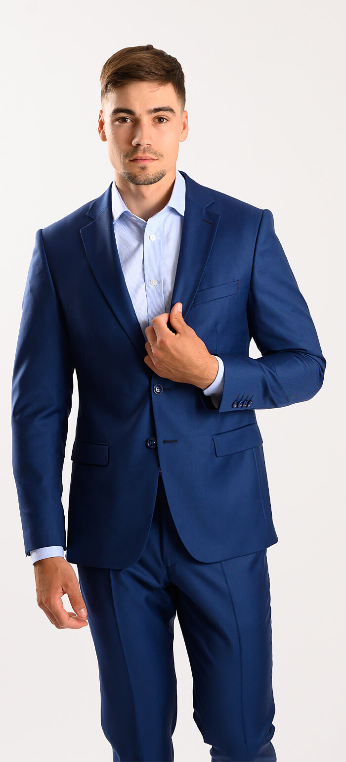 Royal Blue Wool Slim Fit Suit