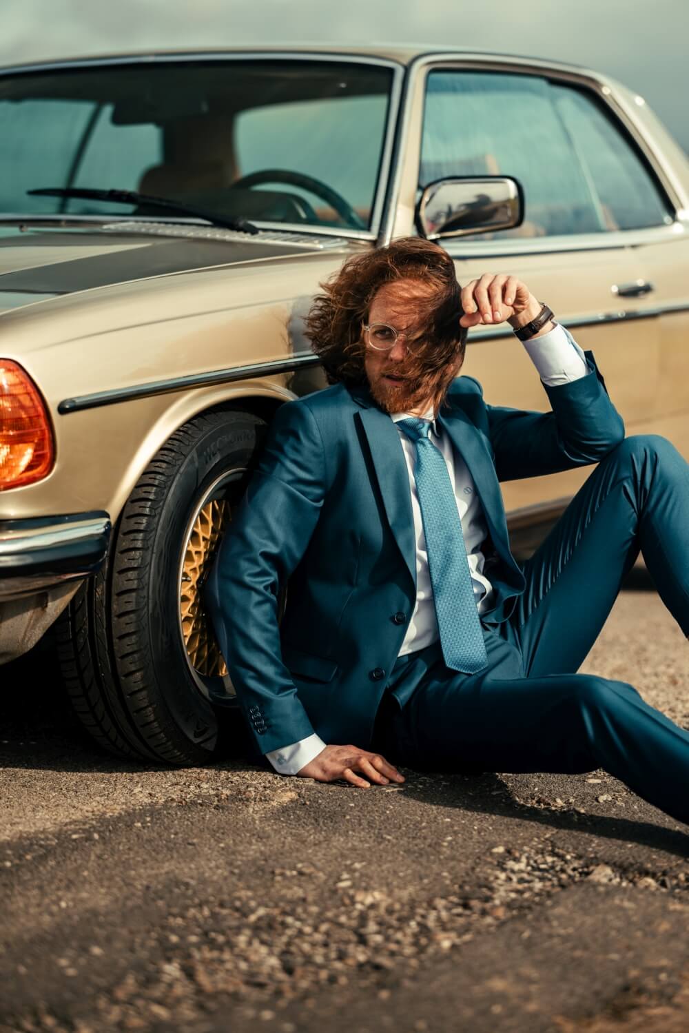 Royal Blue Wool Slim Fit Suit