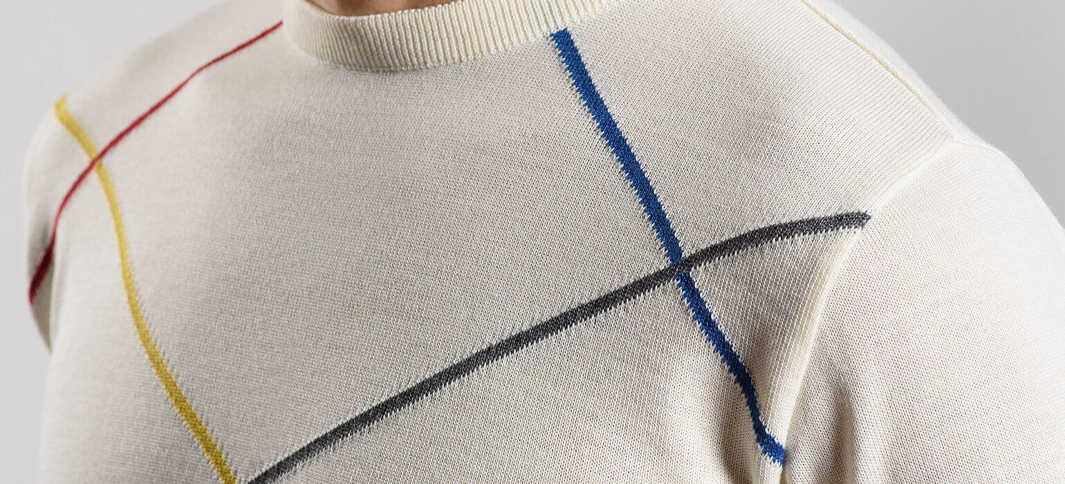 Cream sweater with a pattern