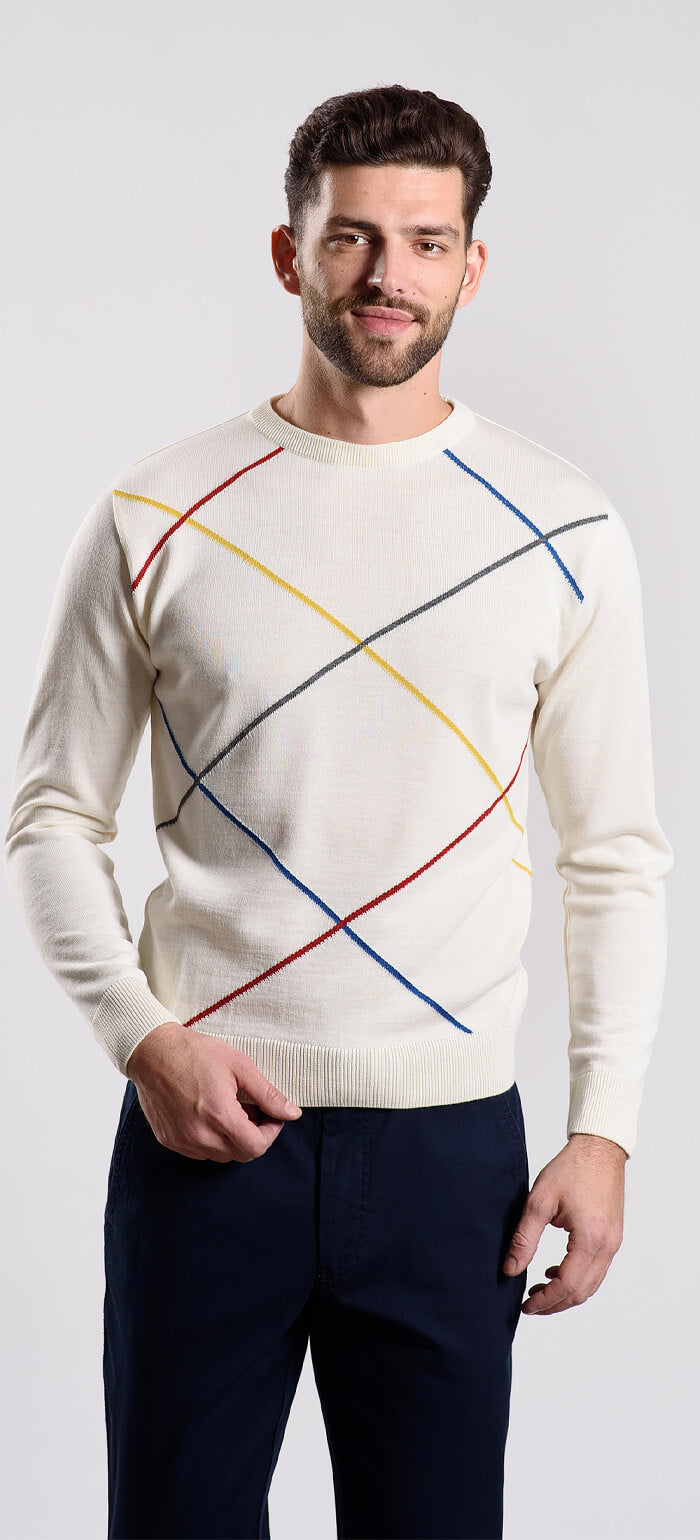 Cream sweater with a pattern