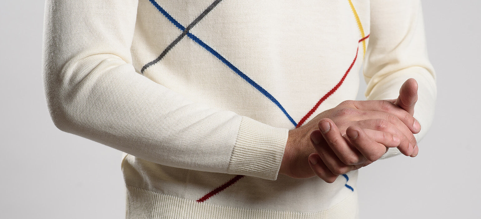 Cream sweater with a pattern