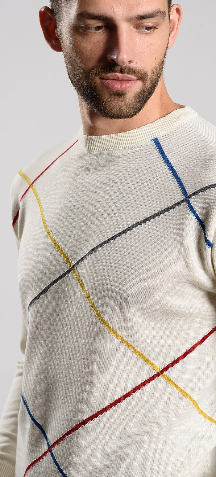 Cream sweater with a pattern