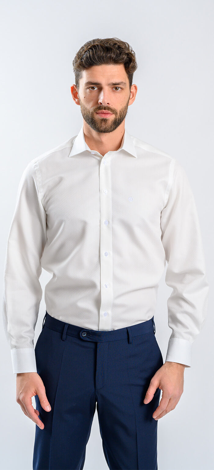 Butter Classic Fit Shirt with Subtle Polka Dot Pattern