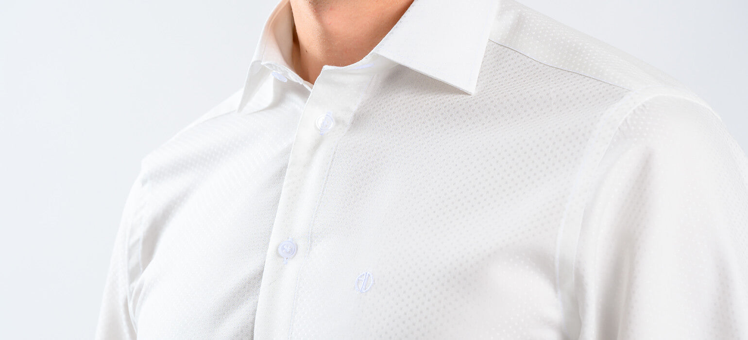 Butter Classic Fit Shirt with Subtle Polka Dot Pattern