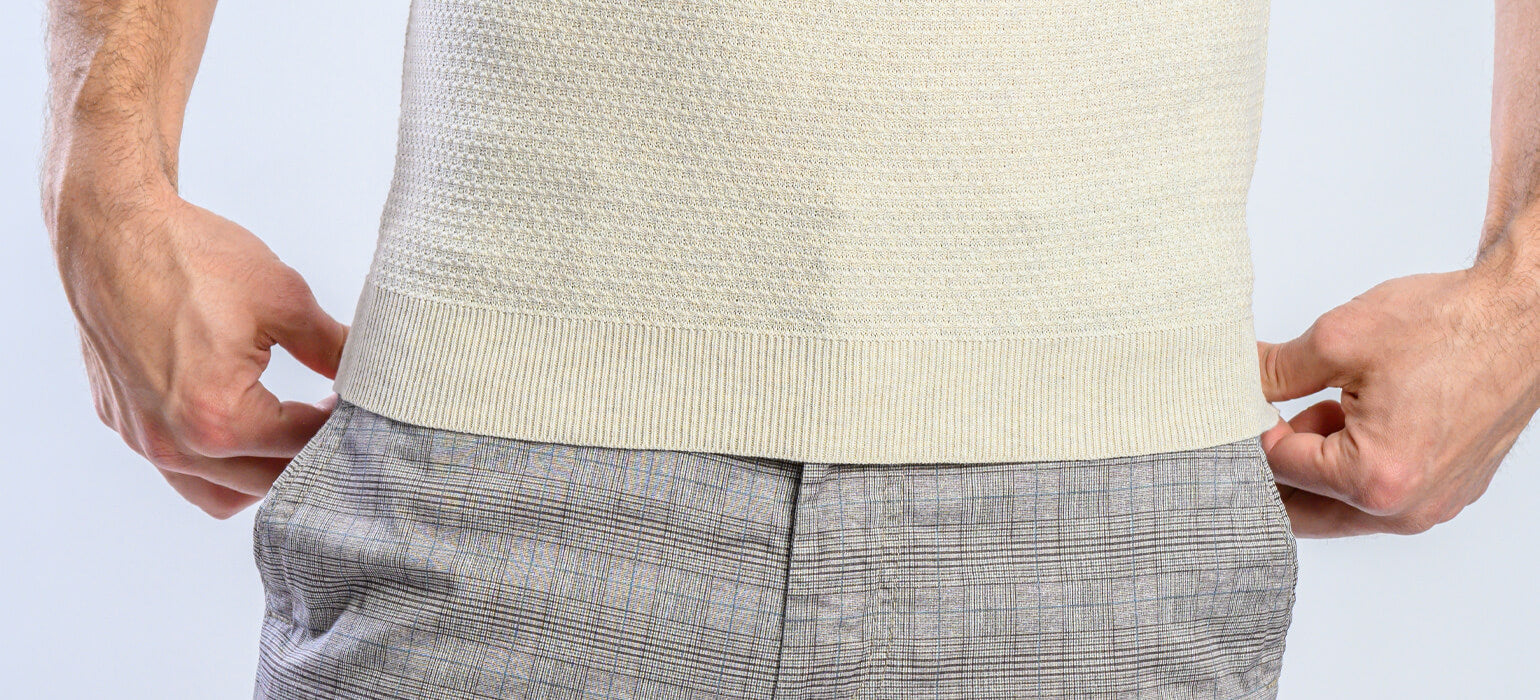 Buttery knit T-shirt with a subtle pattern