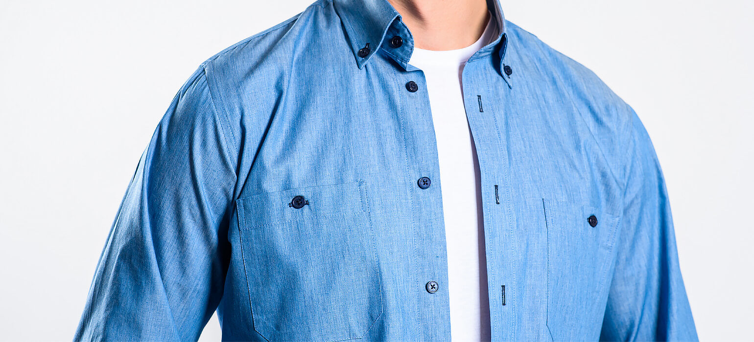 Blue denim slim fit shirt