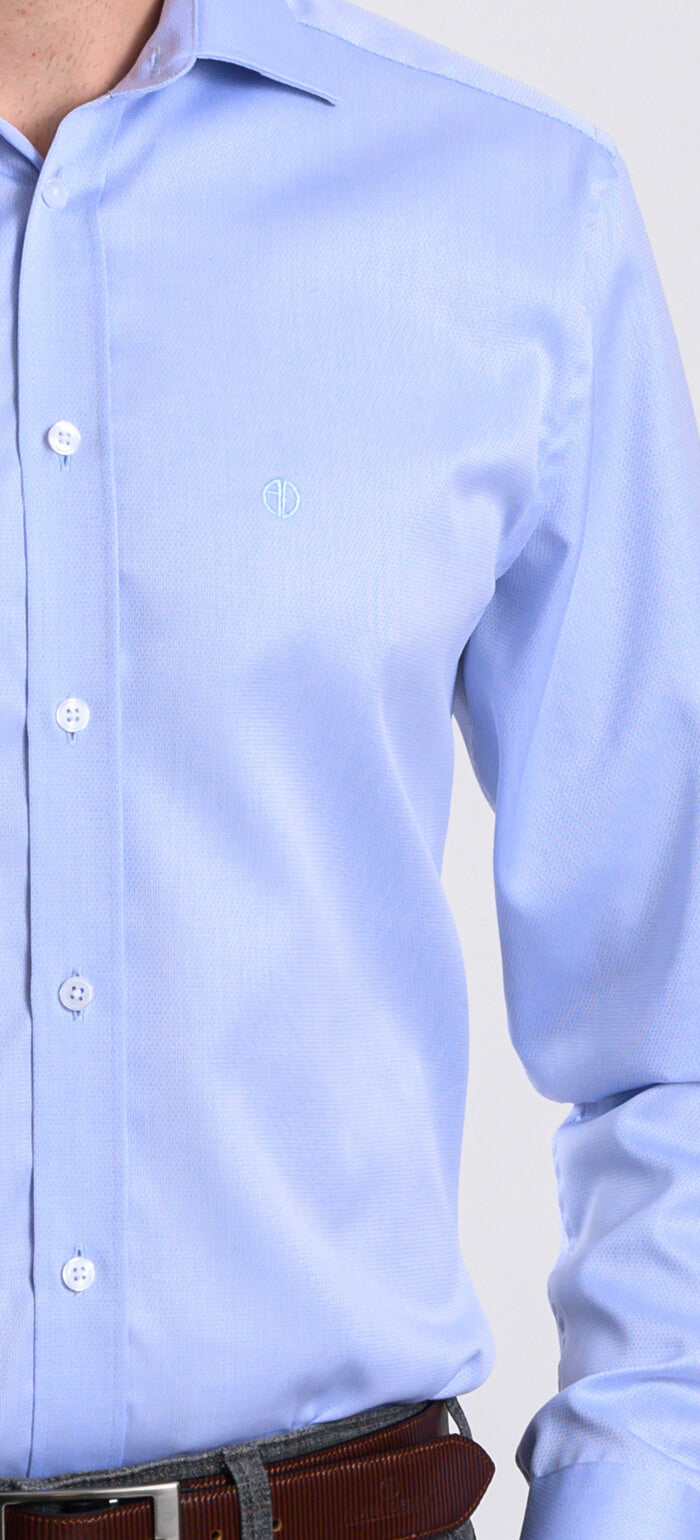 Blue Extra Slim Fit Shirt with Fine Dot Pattern