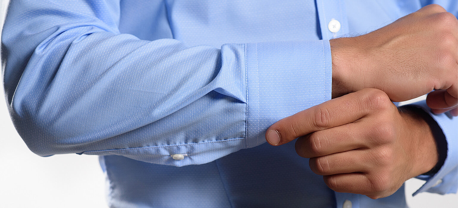 Blue Extra Slim Fit Shirt with a Fine Pattern