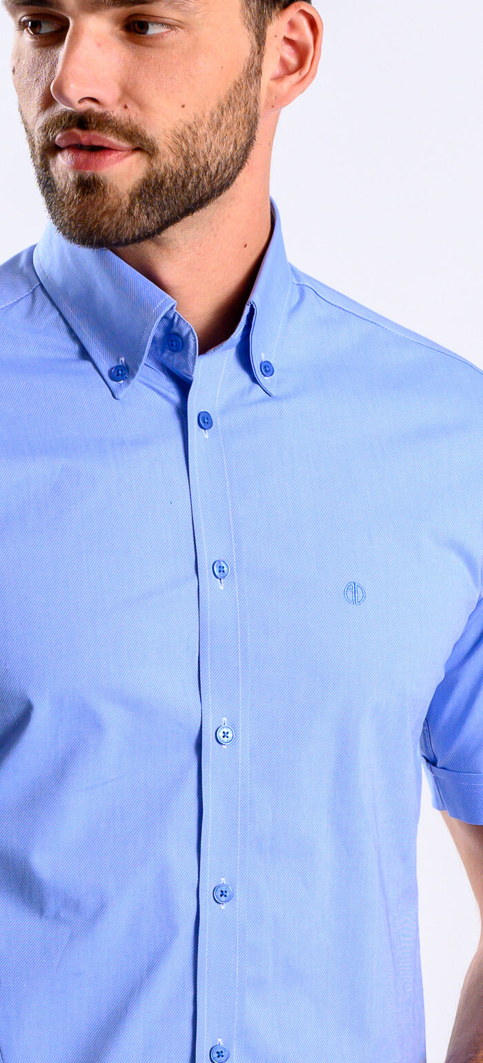 Blue Extra Slim Fit Short Sleeve Shirt