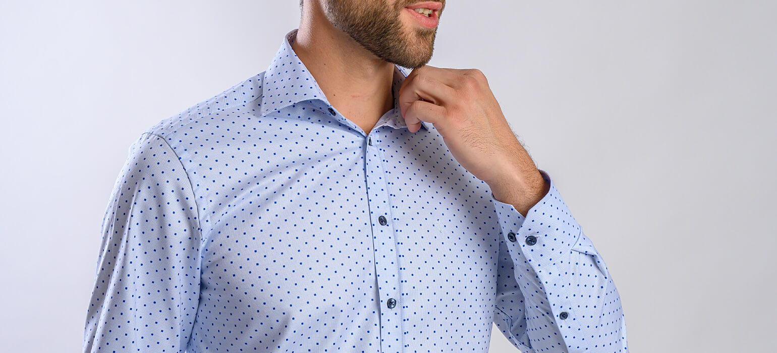 Blue Extra Slim Fit Shirt with Navy Blue Checks