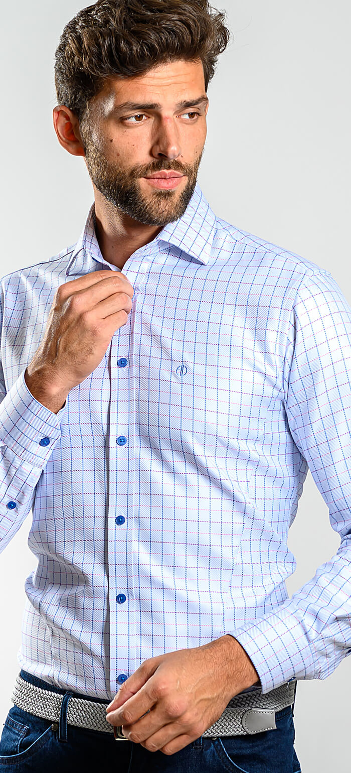 Blue checked Slim Fit shirt