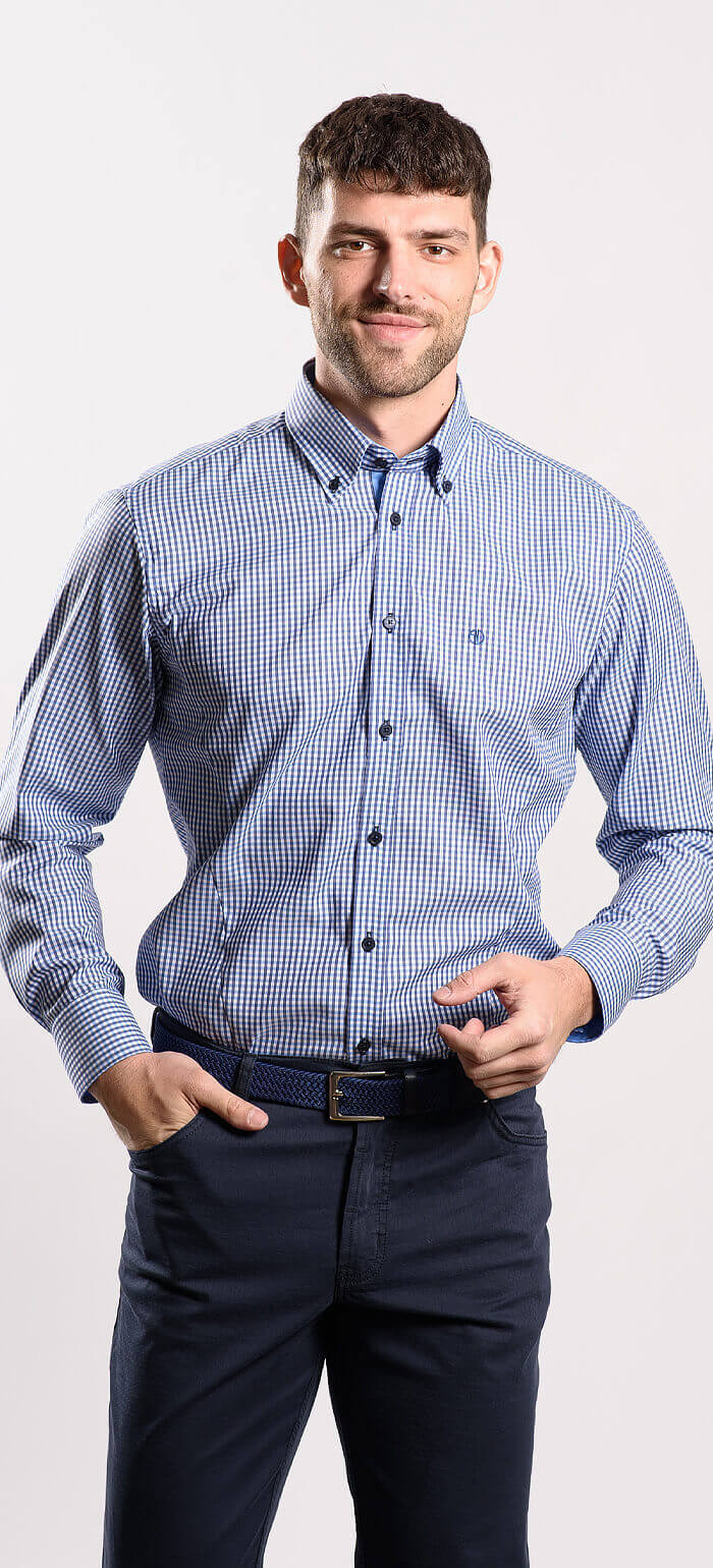 Blue checked Slim Fit shirt