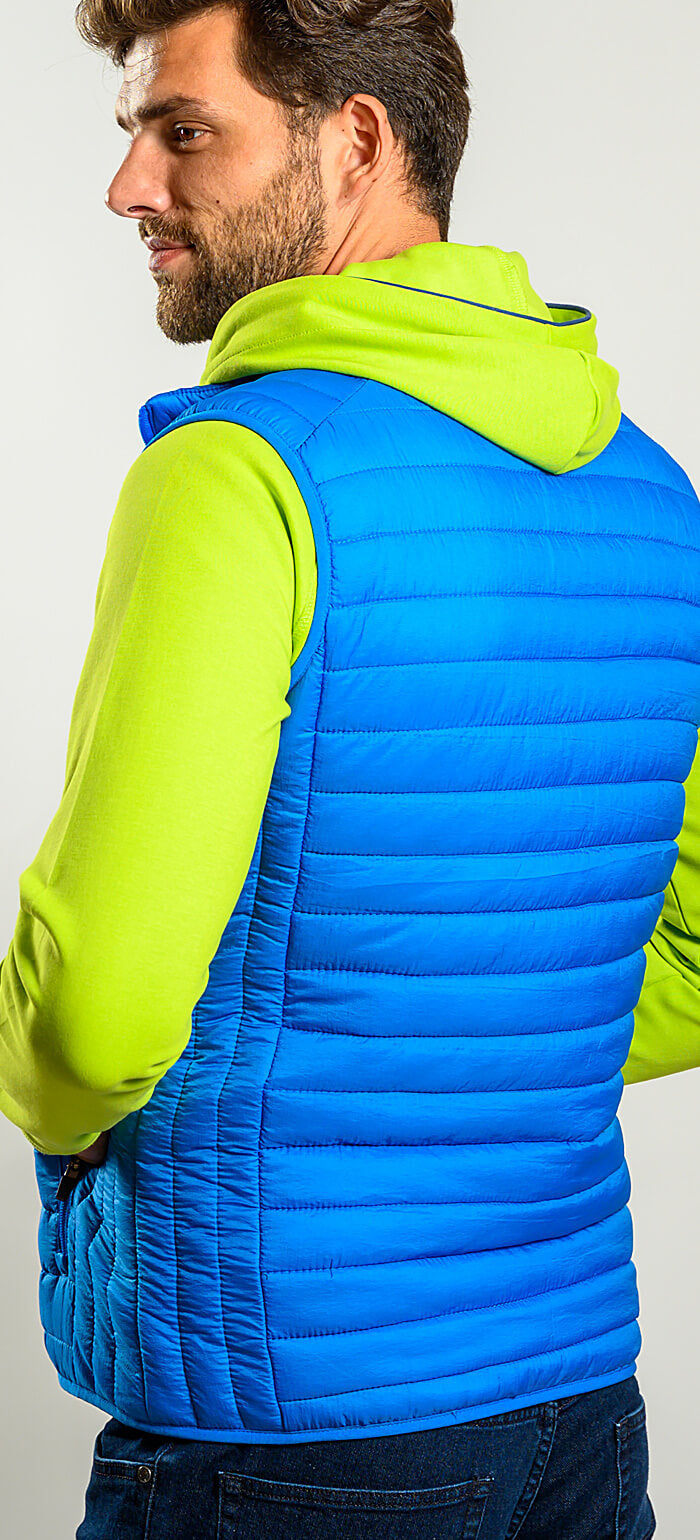 Blue quilted vest