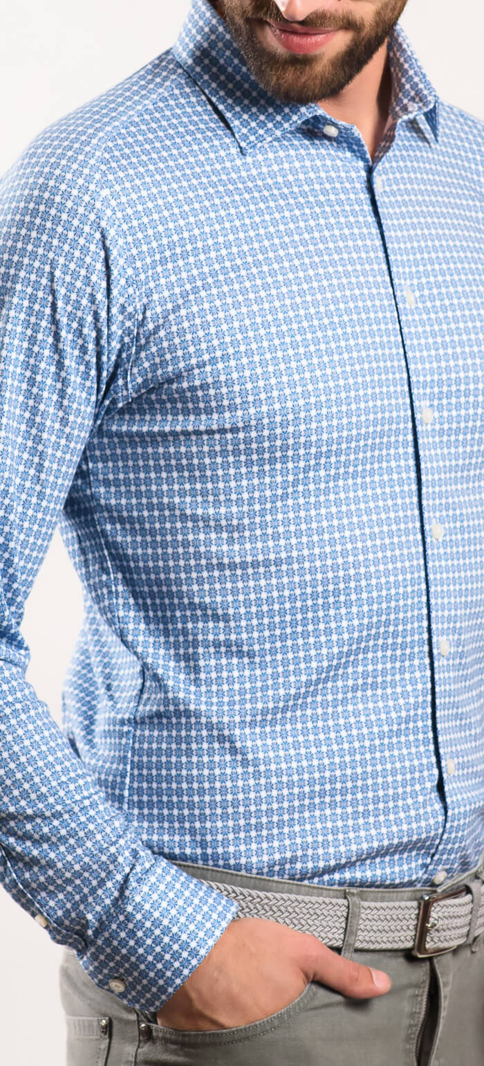 Blue stretch Extra Slim Fit shirt