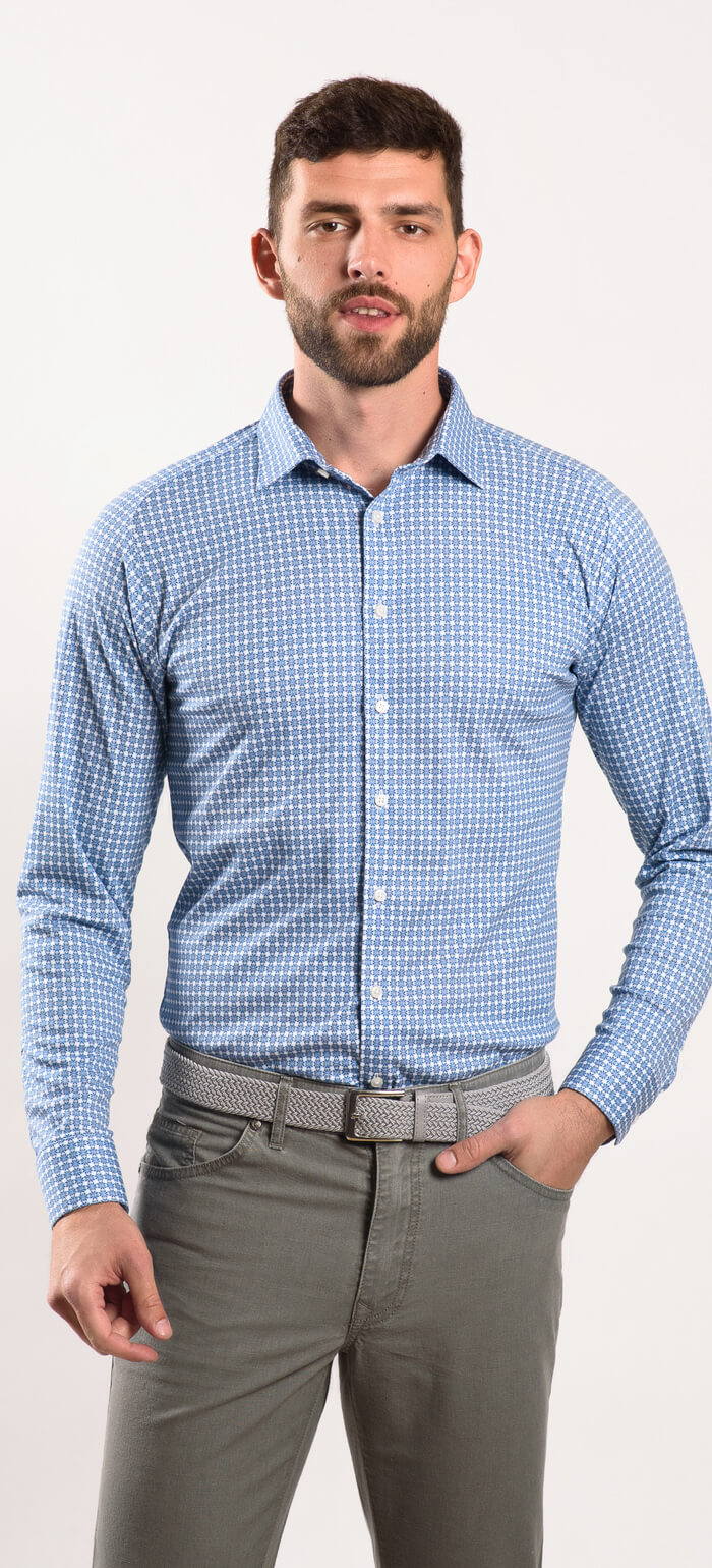 Blue stretch Extra Slim Fit shirt