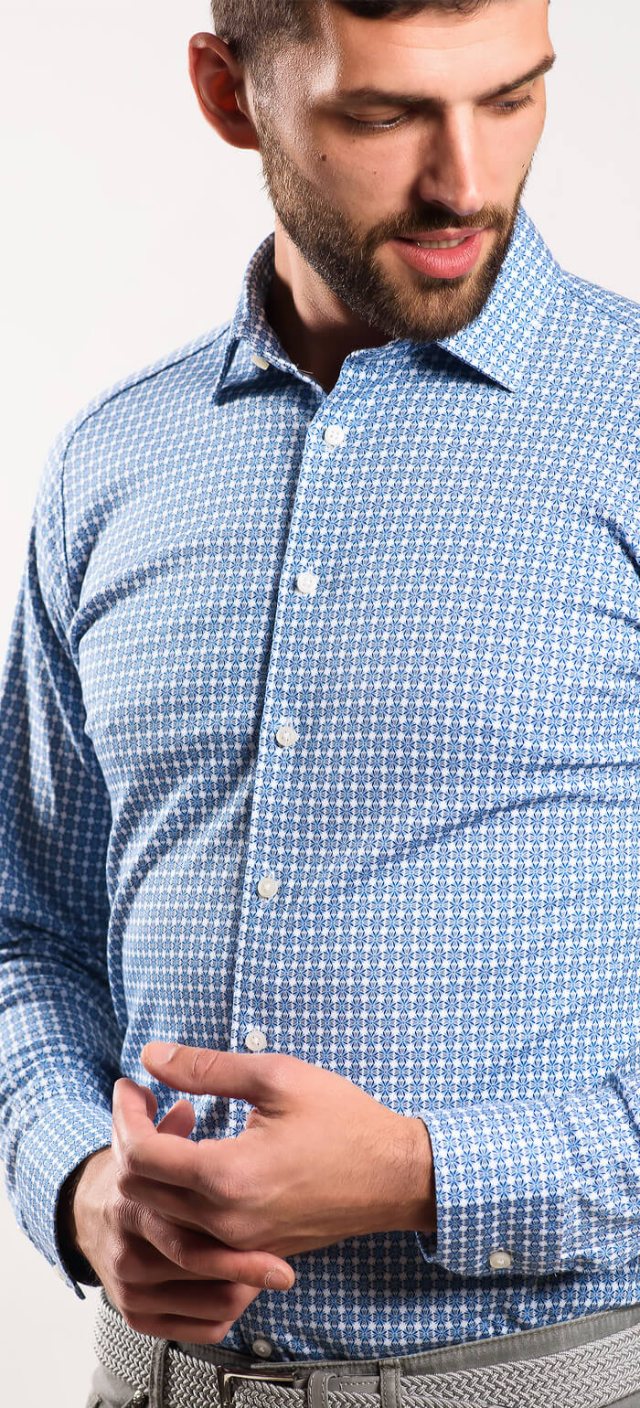 Blue stretch Extra Slim Fit shirt