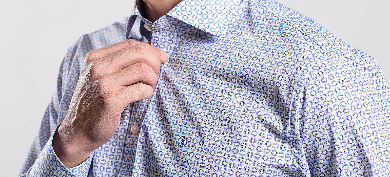 Blue patterned Extra Slim Fit shirt