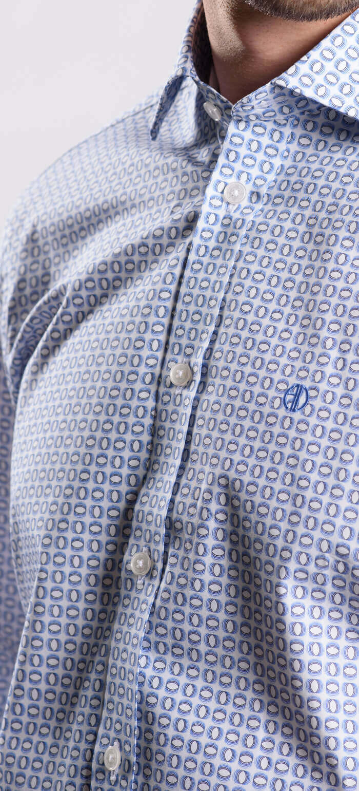 Blue patterned Extra Slim Fit shirt