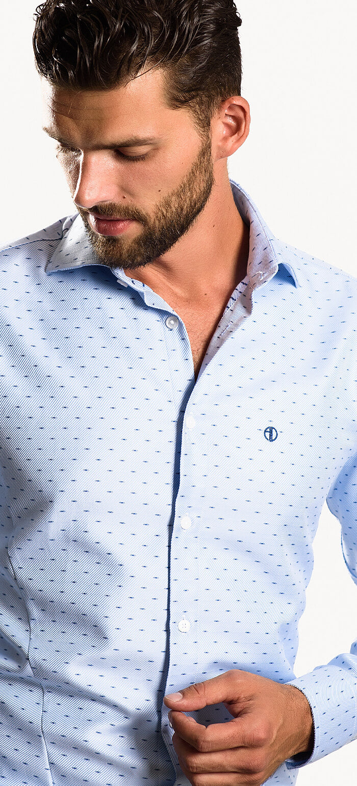 Blue patterned Extra Slim Fit shirt