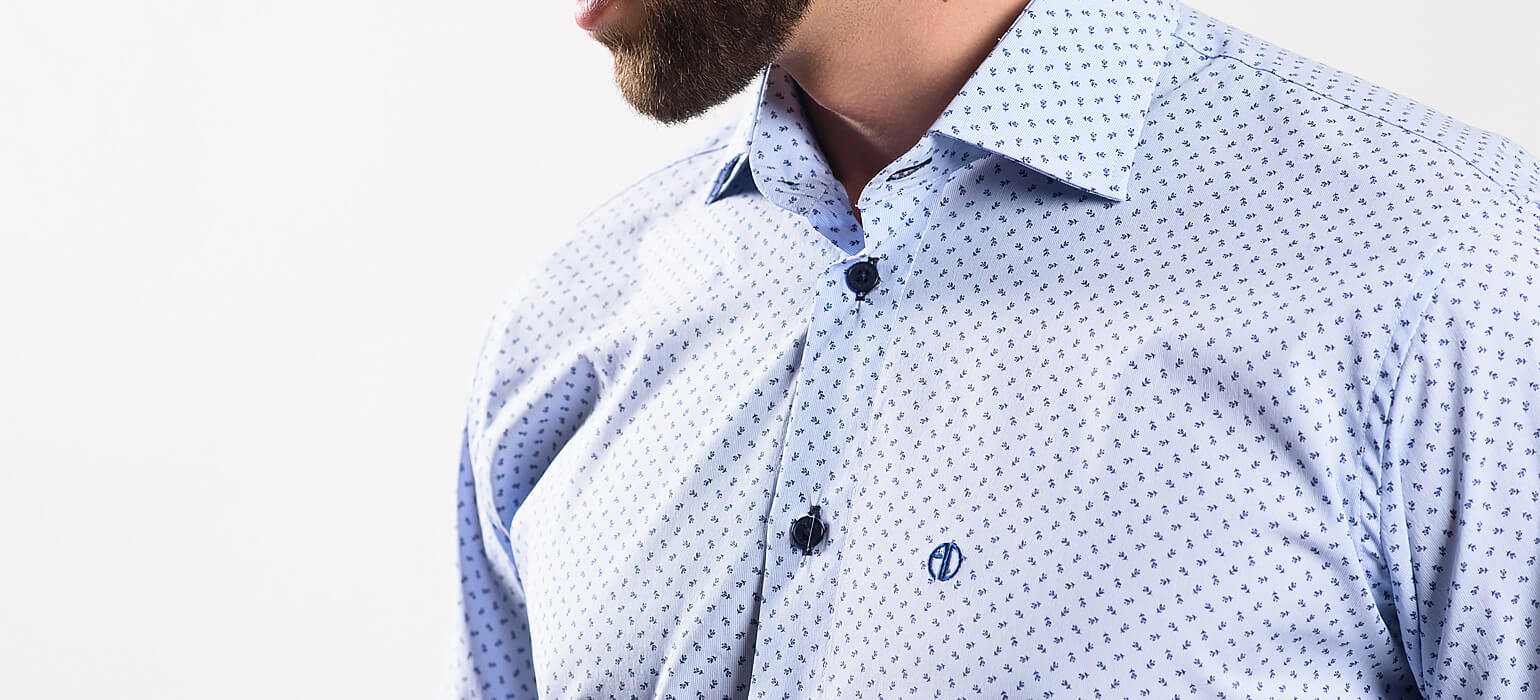 Blue patterned Slim Fit shirt