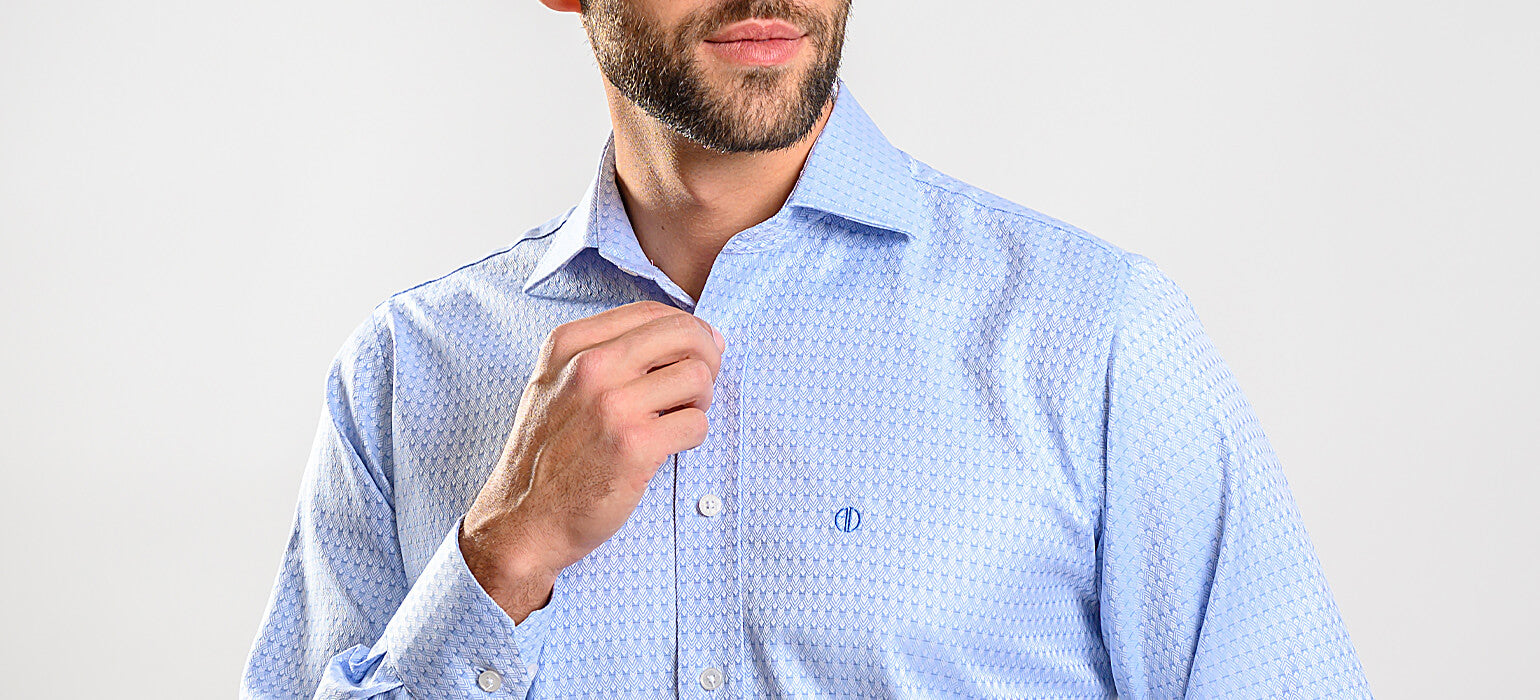 Blue patterned Slim Fit shirt