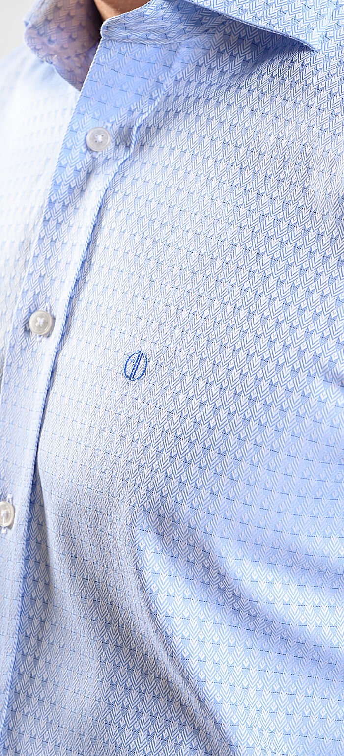 Blue patterned Slim Fit shirt
