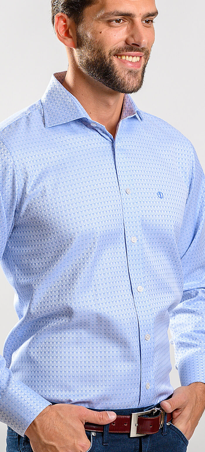 Blue patterned Slim Fit shirt