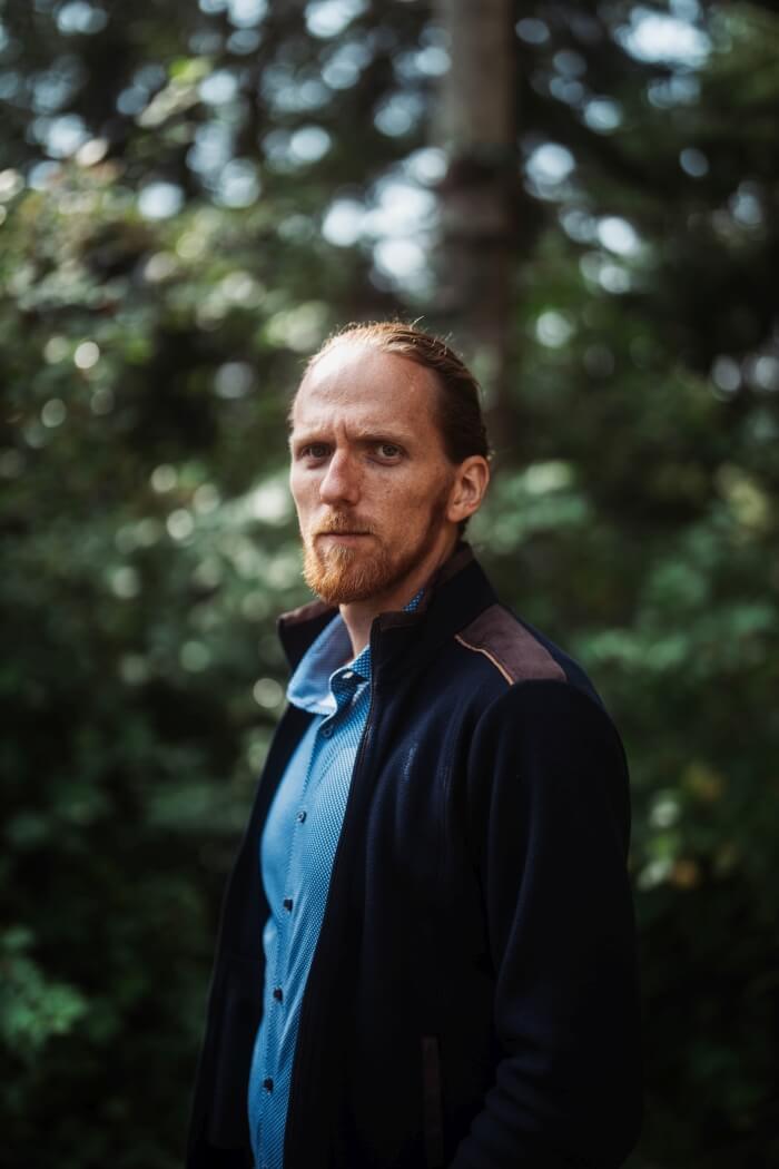 Blue patterned stretch Extra Slim Fit shirt with anti-wrinkle treatment