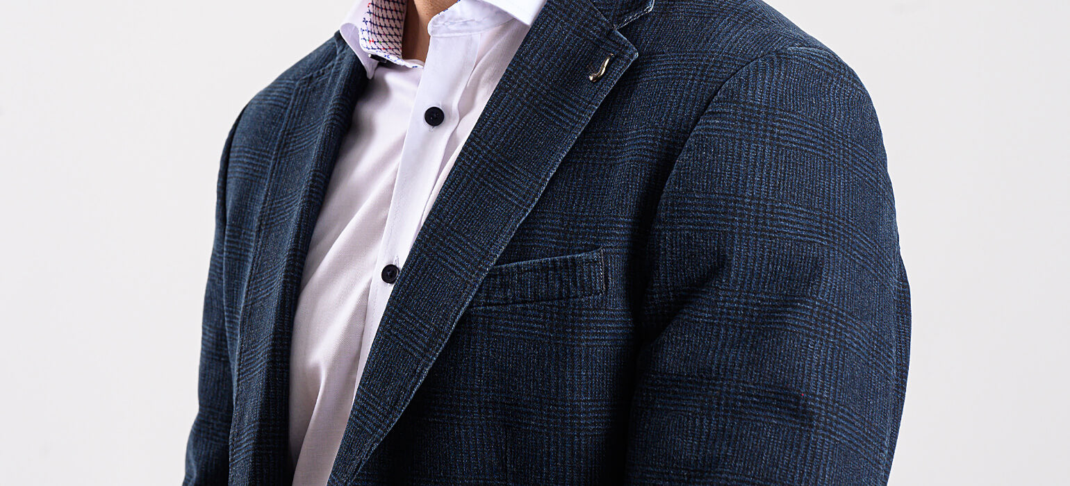 Blue checked cotton jacket