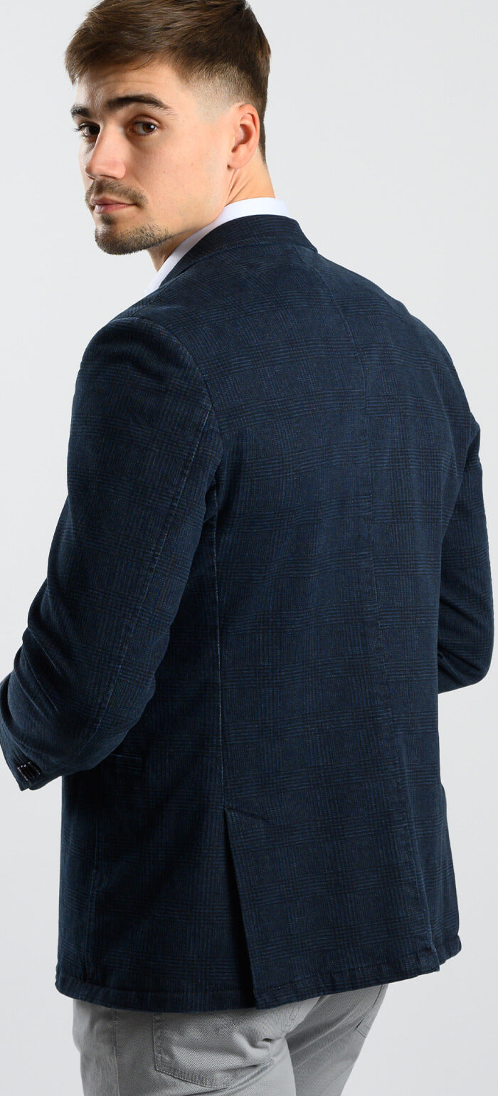 Blue checked cotton jacket