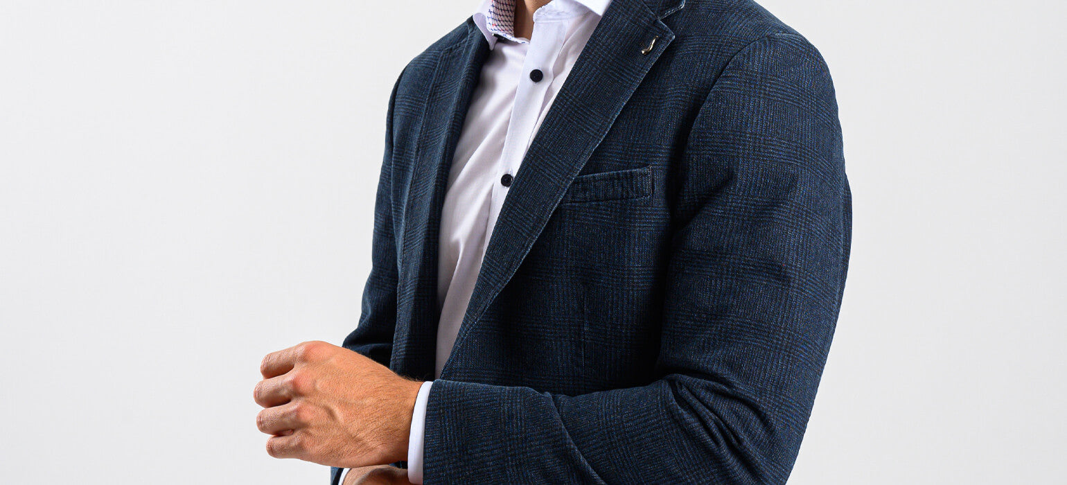 Blue checked cotton jacket