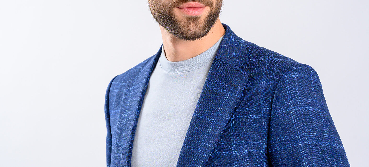 Blue checked jacket