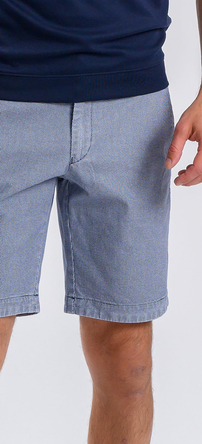 Blue shorts with a subtle pattern