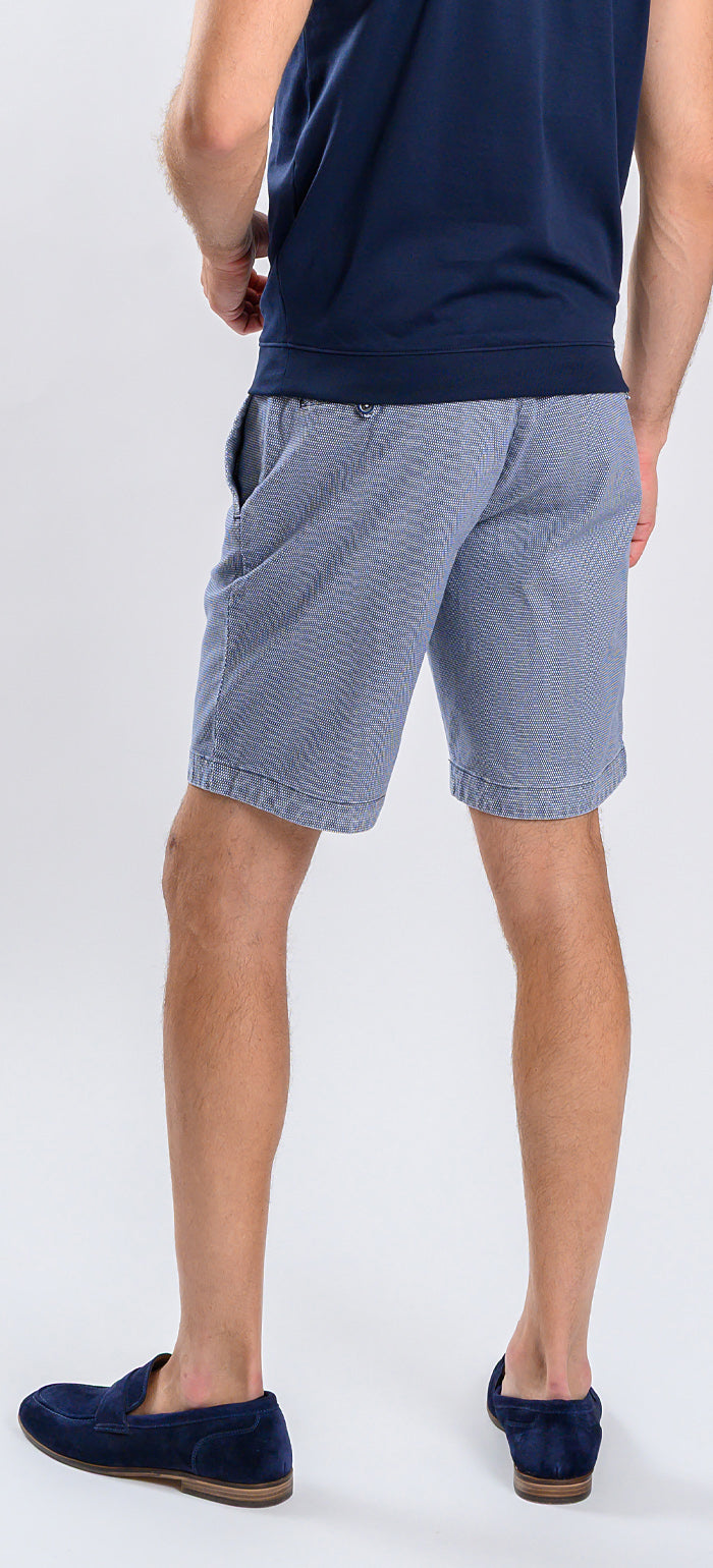 Blue shorts with a subtle pattern