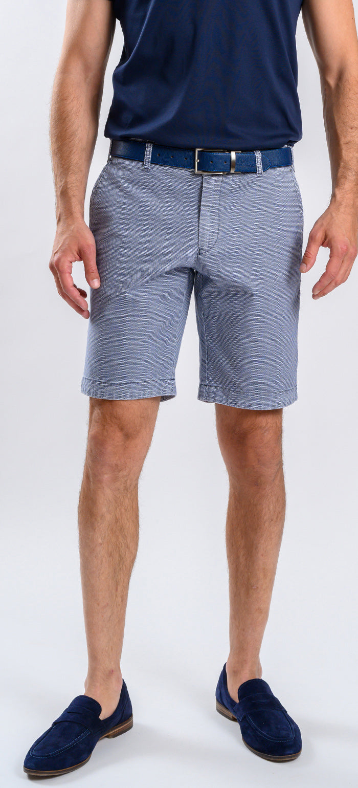 Blue shorts with a subtle pattern