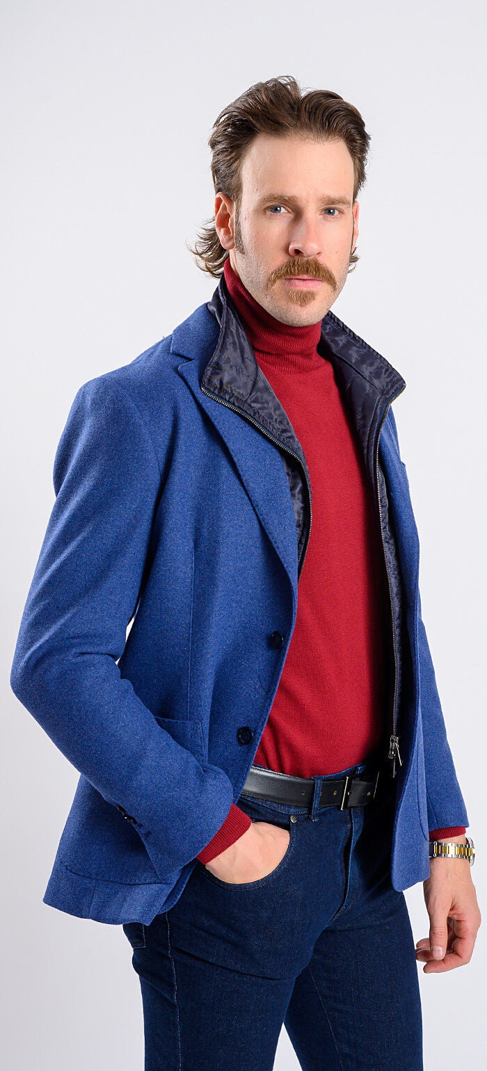 Blue jacket with removable insert