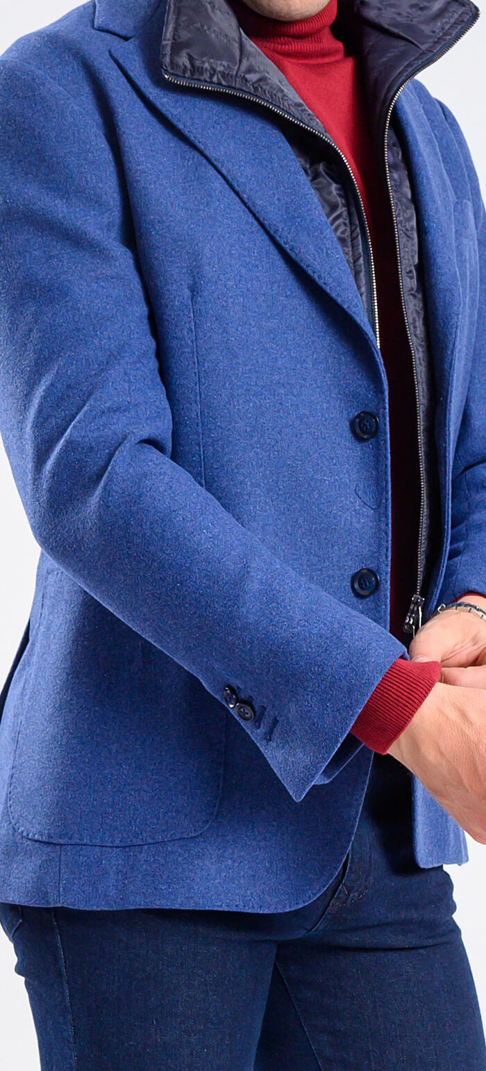 Blue jacket with removable insert