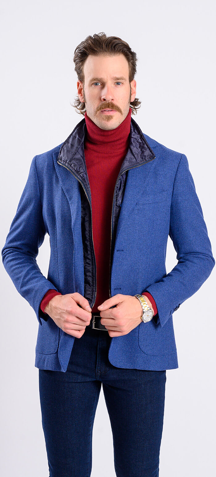 Blue jacket with removable insert