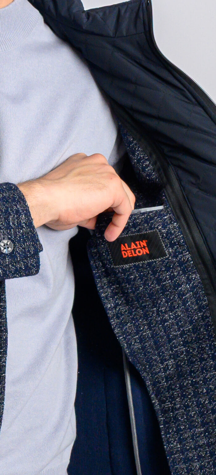 Blue-gray jacket with removable insert