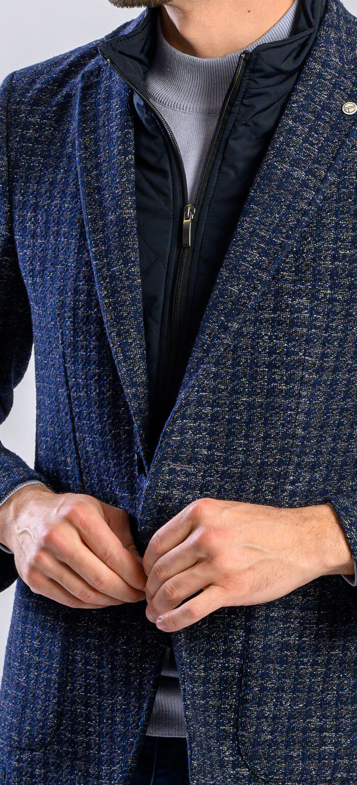 Blue-gray jacket with removable insert