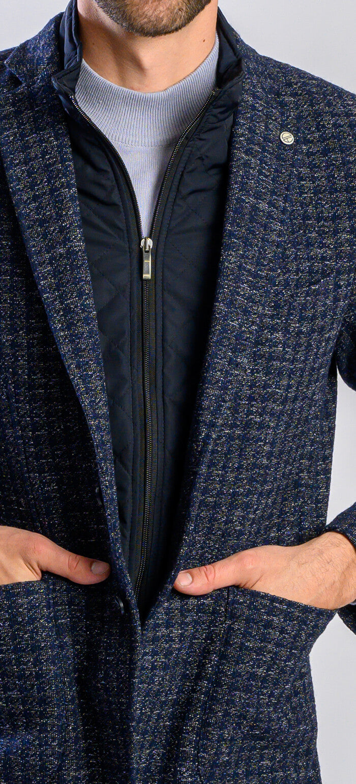 Blue-gray jacket with removable insert