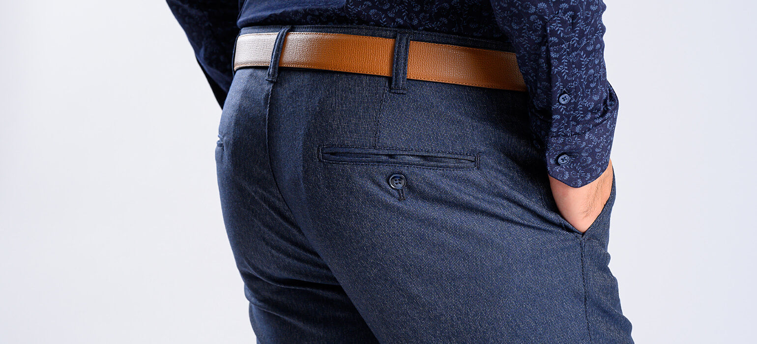 Blue-gray leisure pants