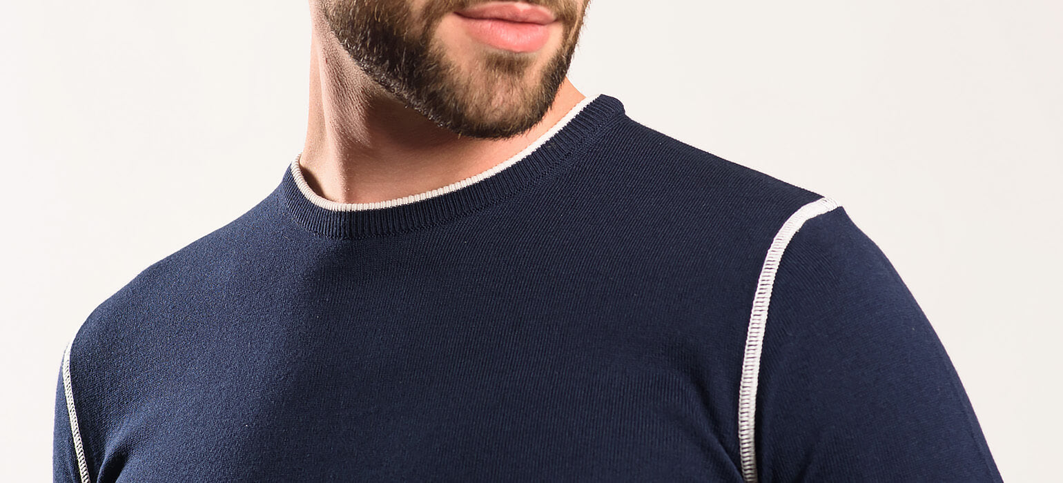Blue cotton sweater