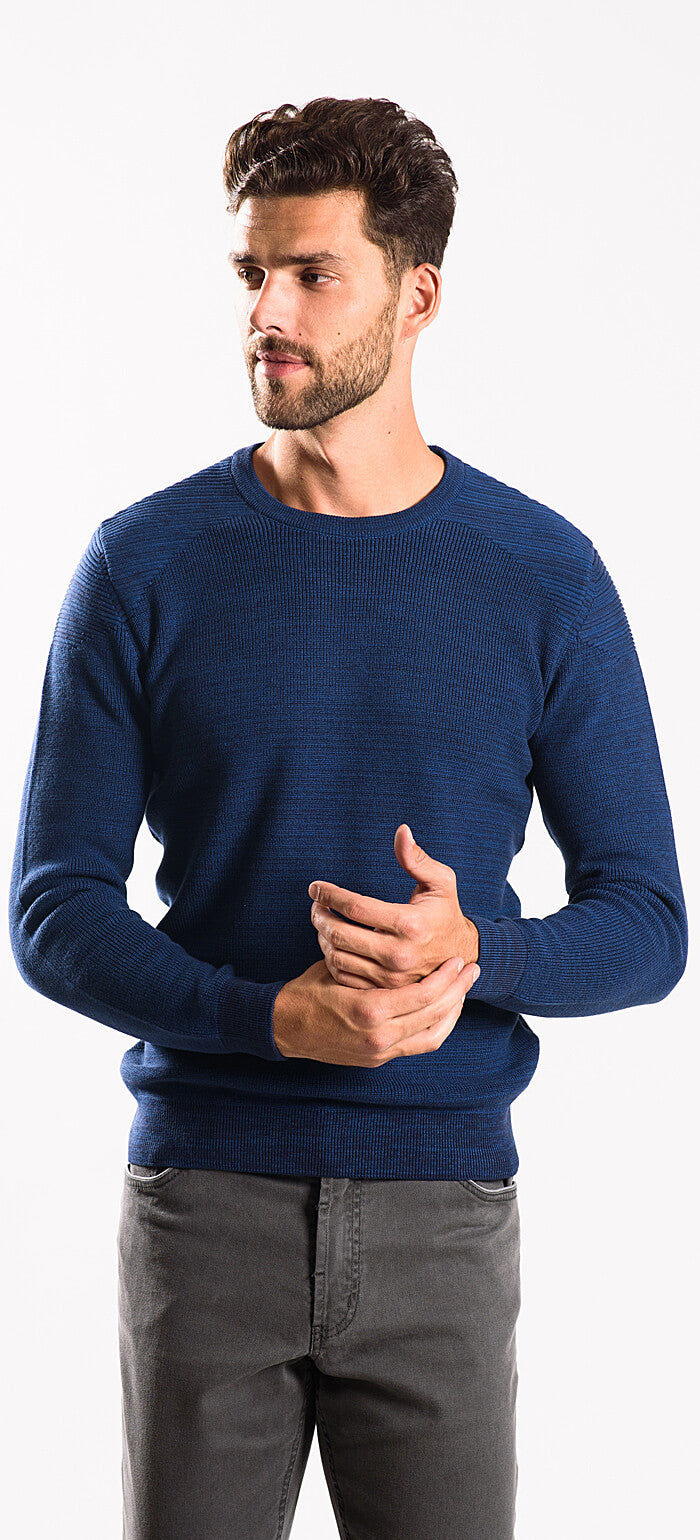 Blue cotton sweater