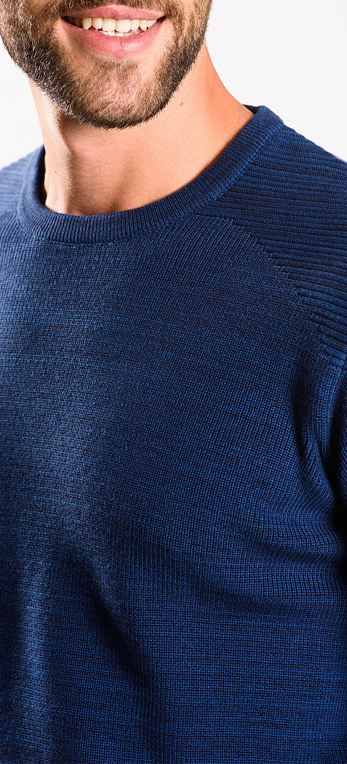 Blue cotton sweater