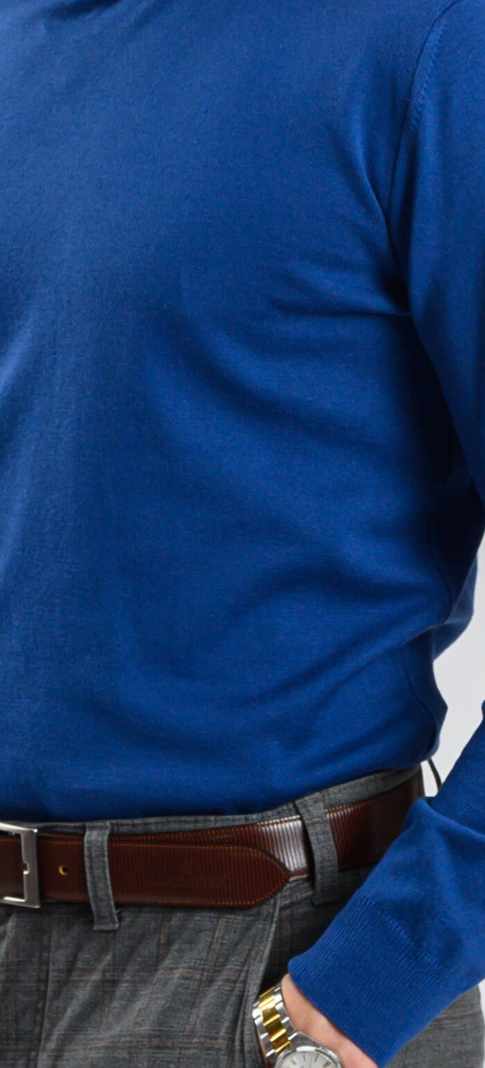 Blue cotton turtleneck