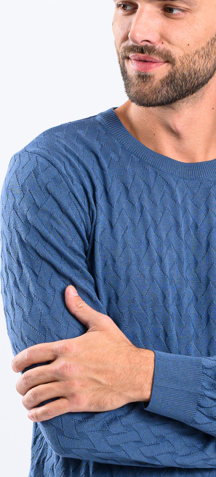 Blue knitted sweater